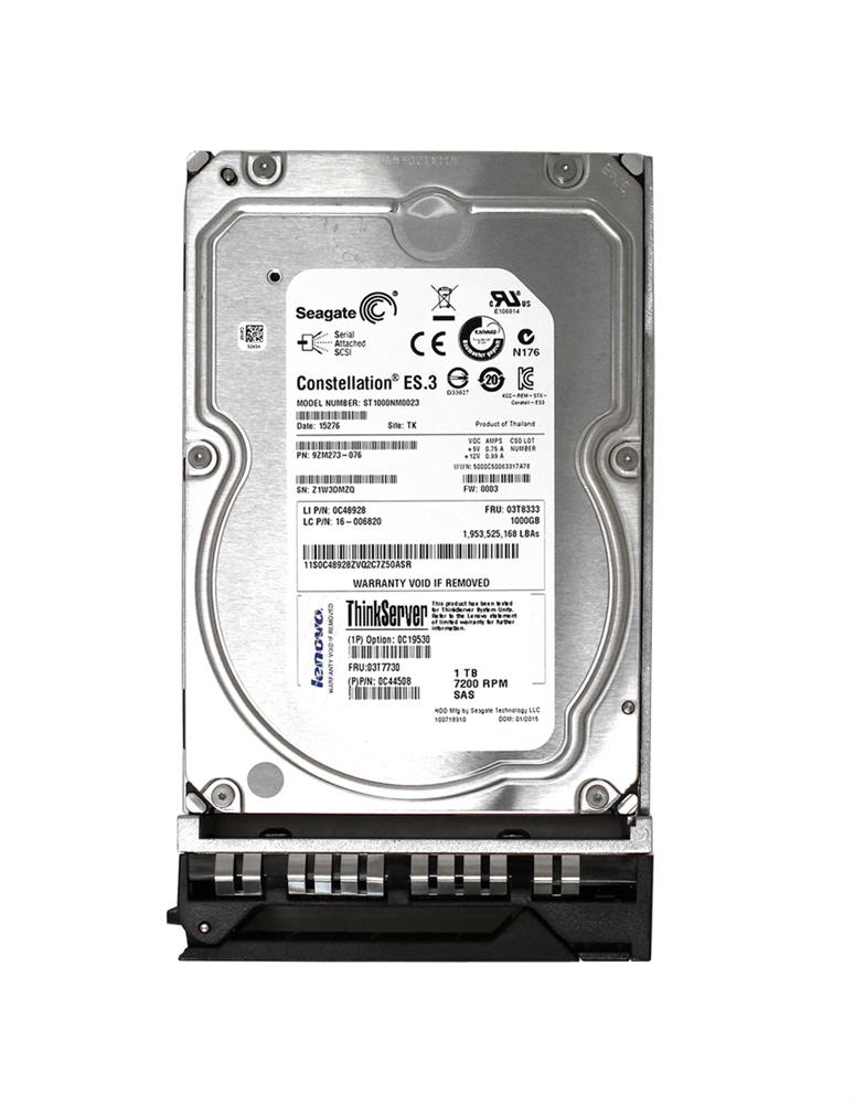 03T8333 Lenovo 1TB 7200RPM SAS 6Gbps 3.5-inch Internal Hard Drive