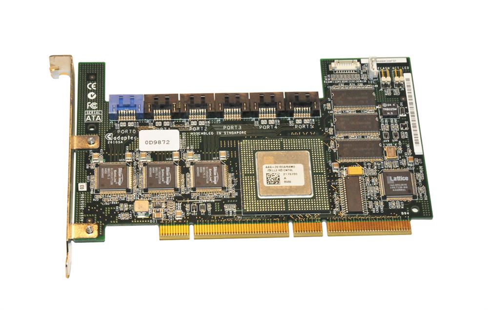 0D9872 Dell 64MB Cache 6-Port SATA PCI-X RAID Controller Card