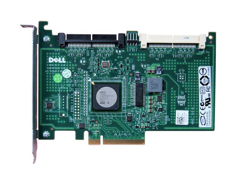0JW063 Dell SAS 6/iR SAS 3Gbps PCI Express 1.0 RAID Controller Card for PowerEdge R200, R300, T100, T105, T110, T300 Servers