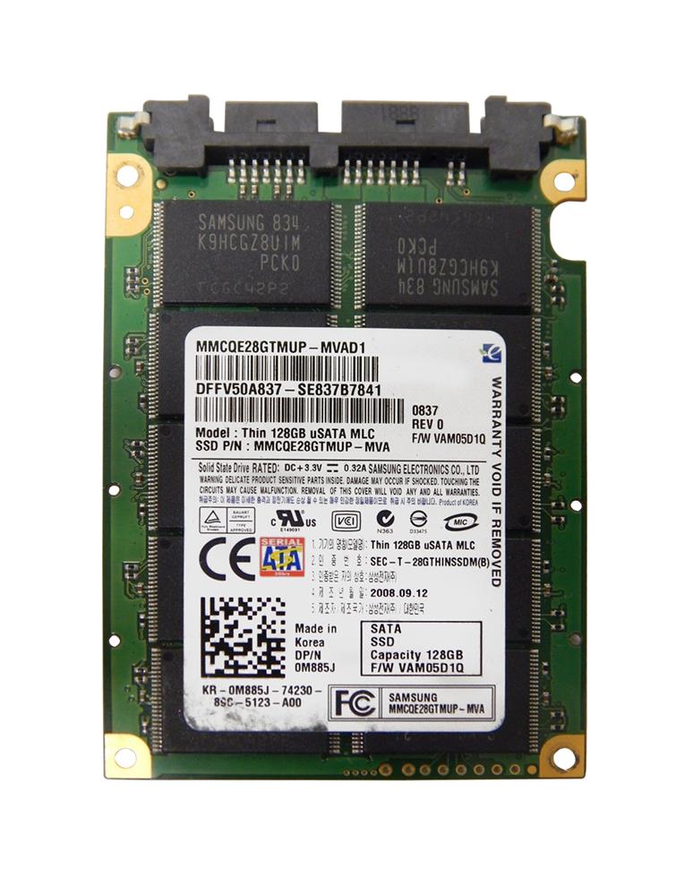 0M885J Dell 128GB MLC SATA 3Gbps uSATA 1.8-inch Internal Solid State Drive (SSD)