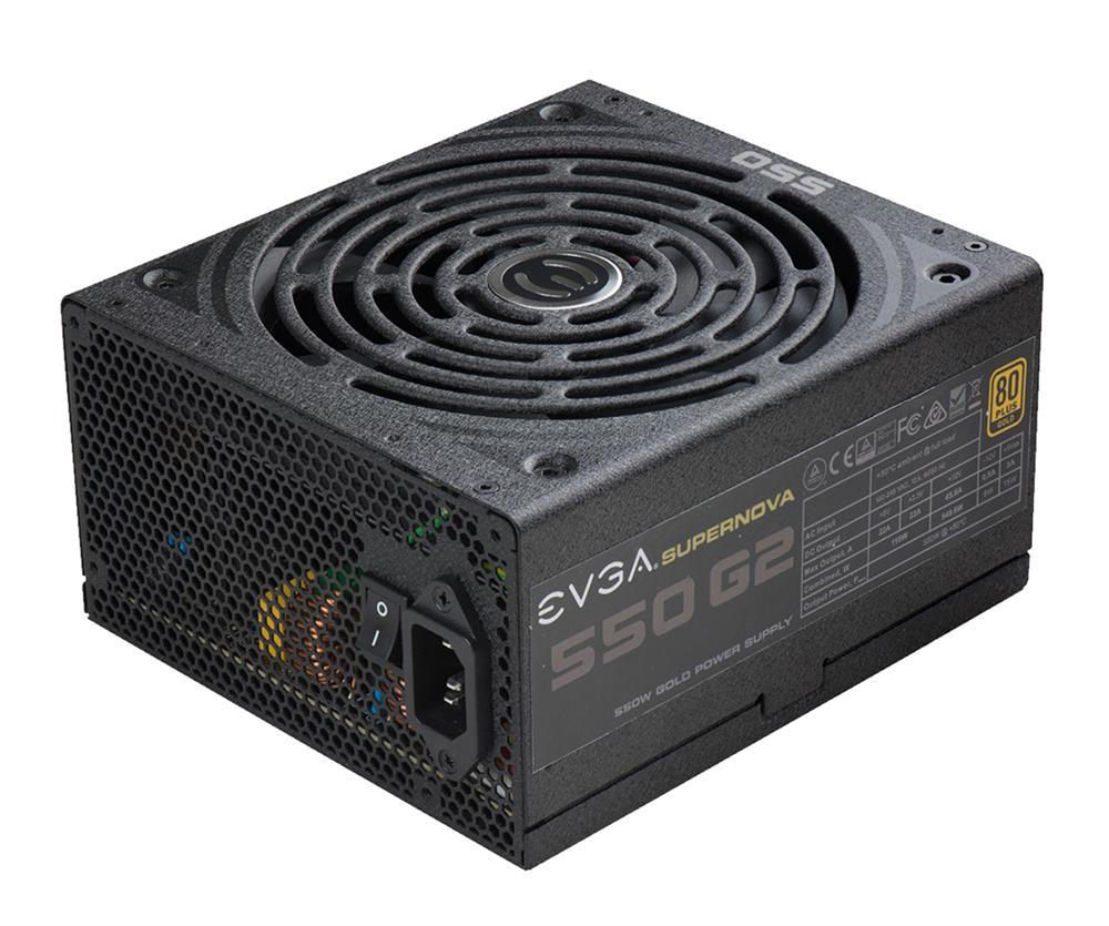 220-G2-0550-Y1 EVGA SuperNOVA 550 G2 550-Watts 12V 45.8A 80 Plus Gold Power Supply