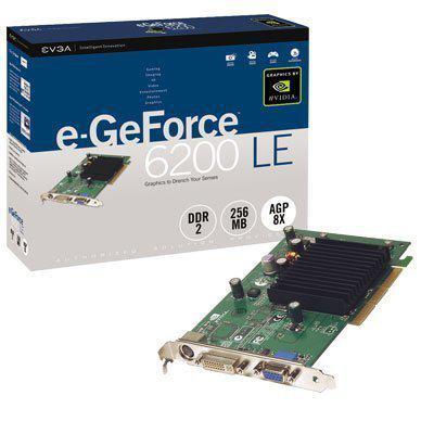 256A8N295LX EVGA Nvidia GeForce 6200LE 256MB 64-Bit GDDR2 D-Sub / S-Video Out/ DVI AGP 4x/8x Video Graphics Card