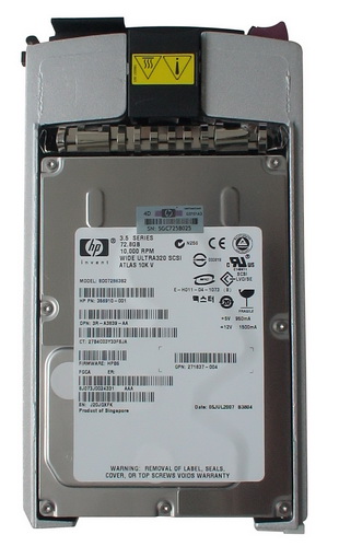356910-001 HP 72.8GB 10000RPM Ultra-320 SCSI 80-Pin LVD Hot Swap 3.5-inch Internal Hard Drive