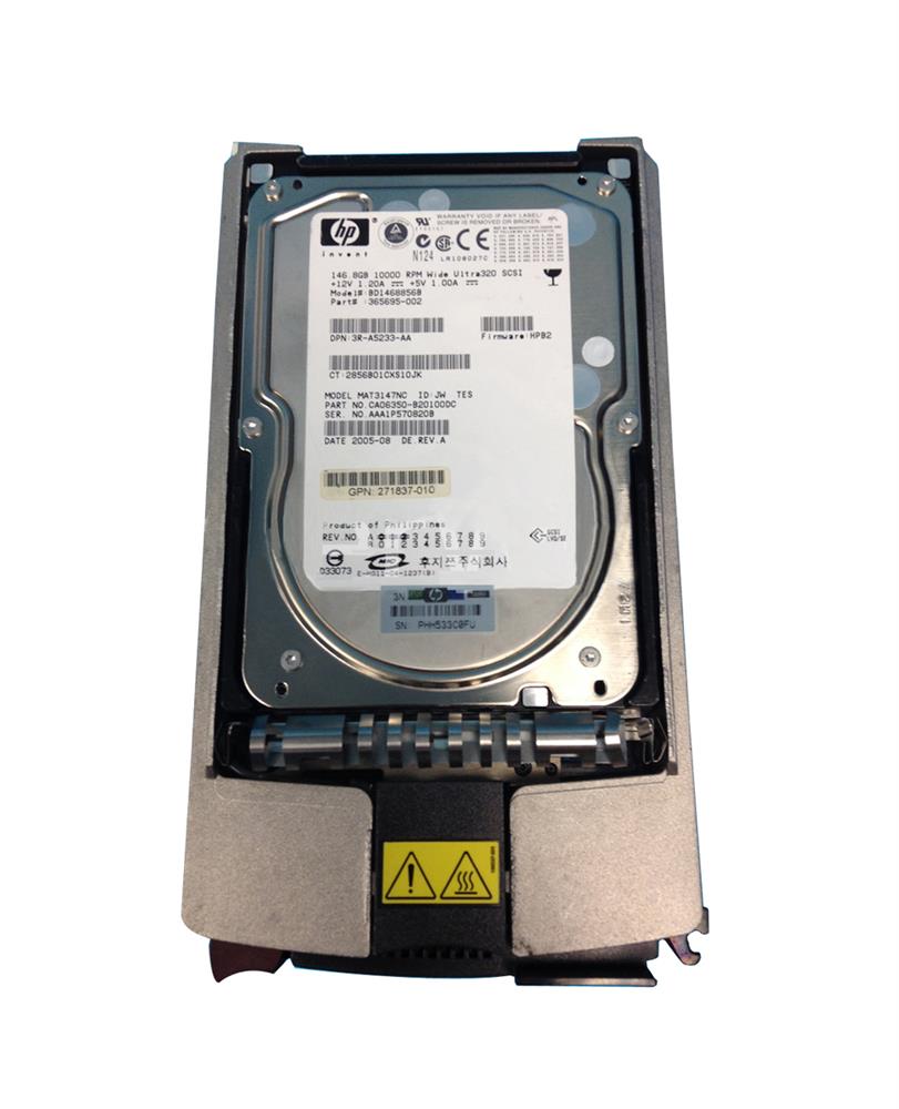 365695-002 HP 146GB 10000RPM Ultra-320 SCSI 80-Pin LVD Hot Swap 3.5-inch Internal Hard Drive