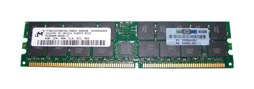 373030-051-06 HP 2GB PC3200 DDR-400MHz Registered ECC CL3 184-Pin DIMM 2.5V Dual Rank Memory Module