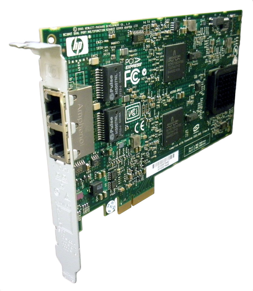 374443-001 HP Dual-Ports RJ-45 1Gbps 10Base-T/100Base-TX/1000Base-T Gigabit Ethernet PCI Express x4 Multifunction Server Network Adapter