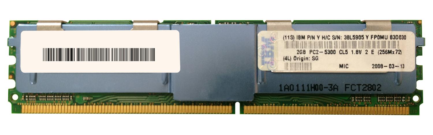 38L5905 IBM 2GB PC2-5300 DDR2-667MHz ECC Fully Buffered CL5 240-Pin DIMM Dual Rank Memory Module