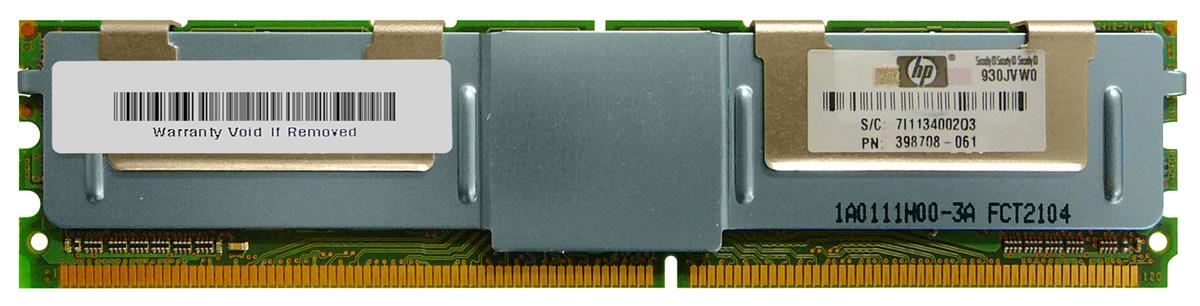 398708-061 HP 4GB PC2-5300 DDR2-667MHz ECC Fully Buffered CL5 240-Pin DIMM Dual Rank Memory Module for ProLiant Servers