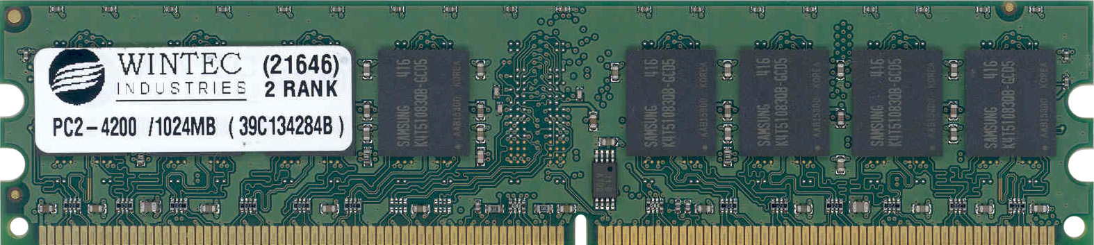 39C134284B Wintec 1GB PC2-4200 DDR2-533MHz non-ECC Unbuffered CL4 240-Pin DIMM Memory Module