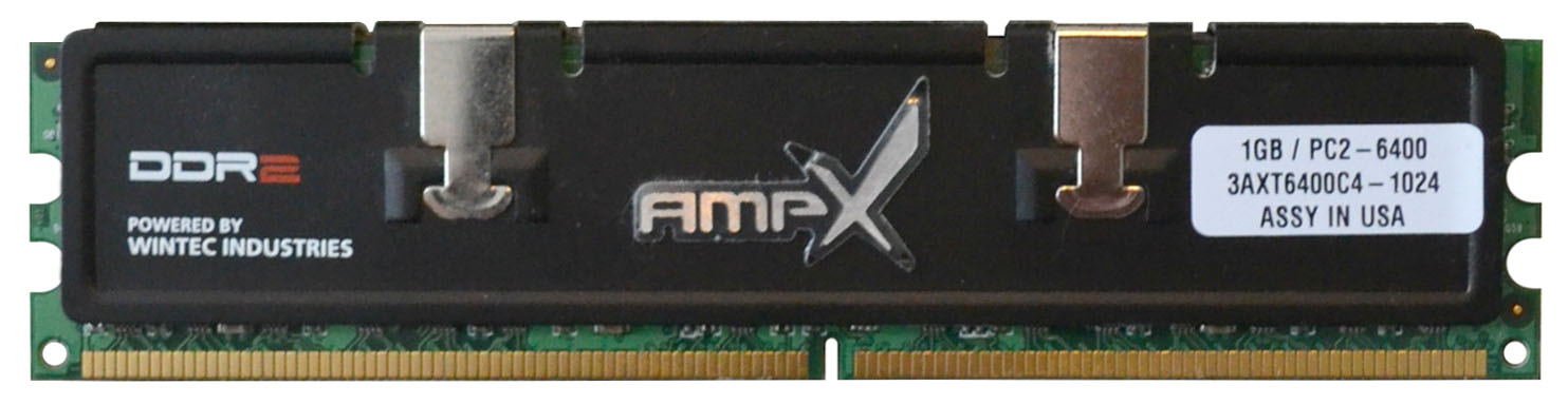 3AXT6400C4-1024 Wintec AMP-X 1GB PC2-6400 DDR2-800MHz non-ECC Unbuffered CL6 240-Pin DIMM Memory Module
