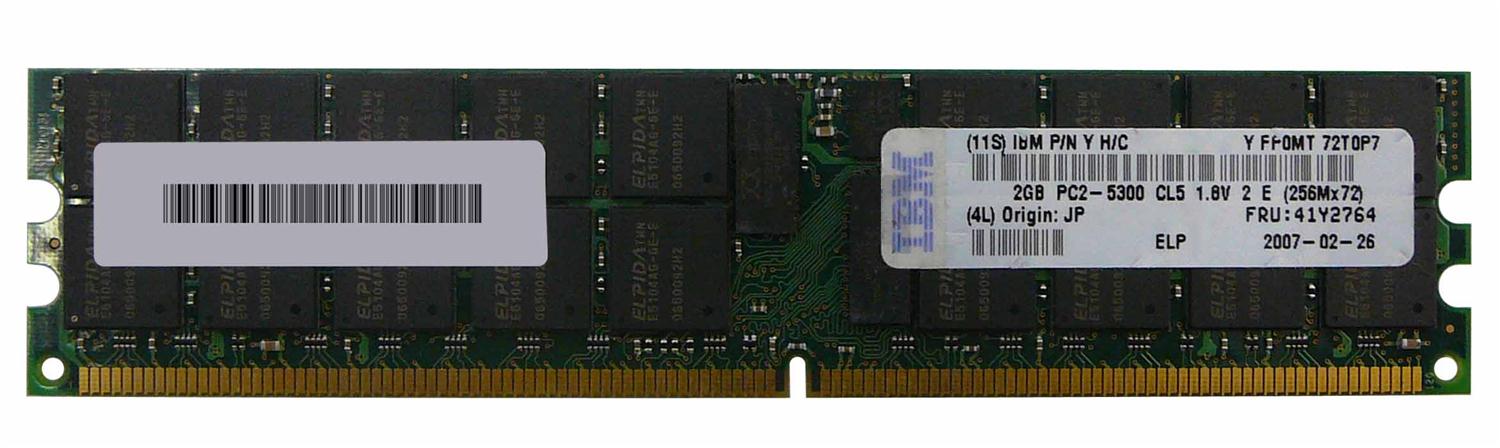 41Y2764 IBM 2GB PC2-5300 DDR2-667MHz ECC Registered CL5 240-Pin DIMM Dual Rank Memory Module