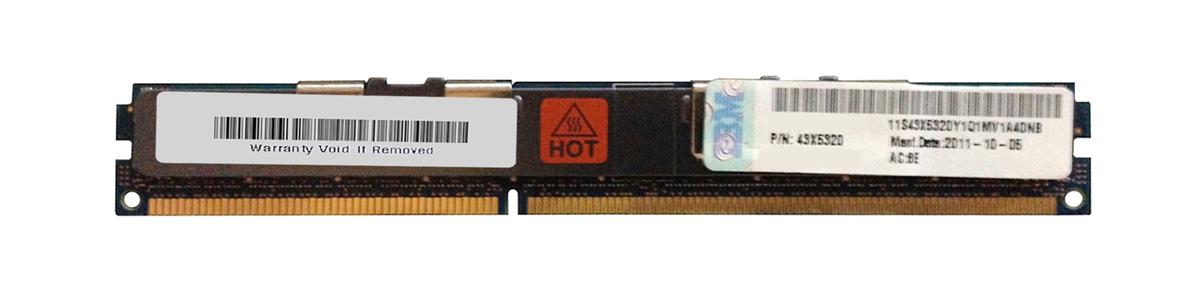 43X5320 IBM 8GB PC3-8500 DDR3-1066MHz ECC Registered CL7 240-Pin DIMM 1.35V Low Voltage Very Low Profile (VLP) Quad Rank Memory Module