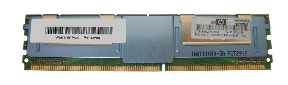 461652-061 HP 1GB PC2-5300 DDR2-667MHz ECC Fully Buffered CL5 240-Pin DIMM Single Rank Memory Module for ProLiant DL360 / DL580 G5 Server