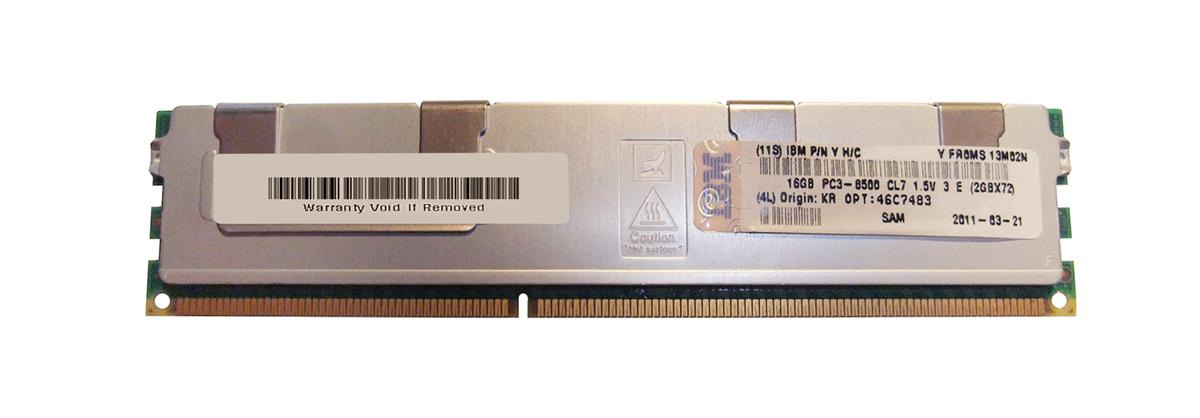 46C748302 IBM 16GB PC3-8500 DDR3-1066MHz ECC Registered CL7 240-Pin DIMM Quad Rank Memory Module