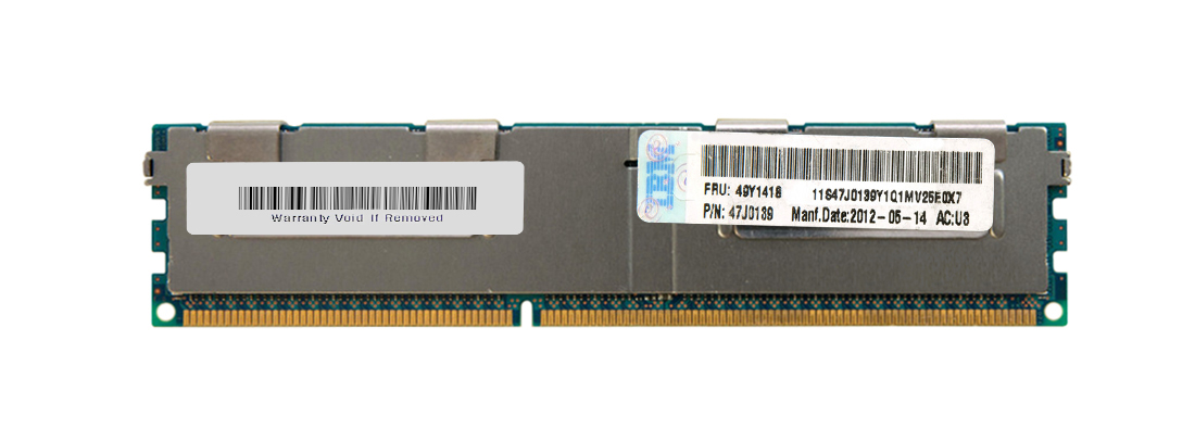 47J0139 IBM 16GB PC3-8500 DDR3-1066MHz ECC Registered CL7 240-Pin DIMM 1.35V Low Voltage Quad Rank Memory Module