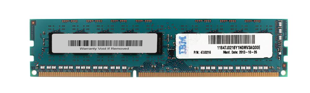 47J0216 IBM 4GB PC3-12800 DDR3-1600MHz ECC Unbuffered CL11 240-Pin DIMM Dual Rank 1.35V Low Voltage Memory Module