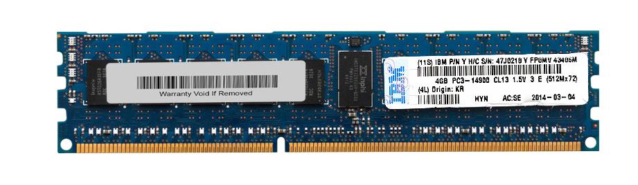 47J0218 IBM 4GB PC3-14900 DDR3-1866MHz ECC Registered CL13 240-Pin DIMM Single Rank Memory Module