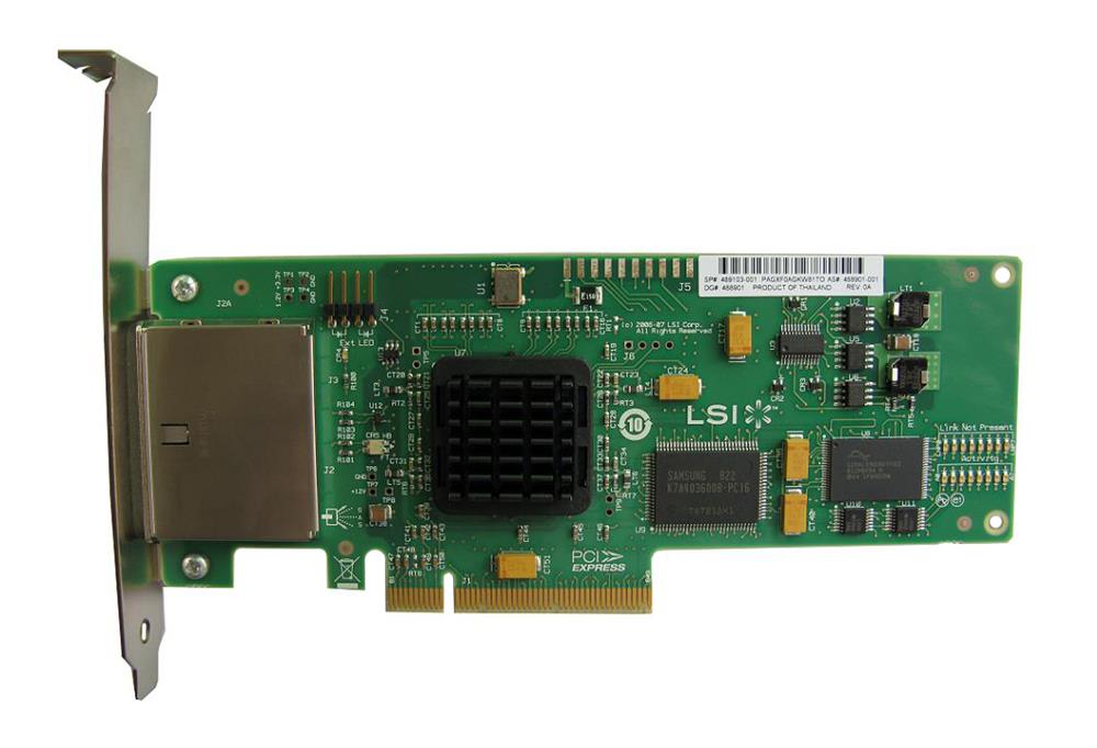 488765-B21 HP SC08Ge SAS 3Gbps / SATA 1.5Gbps 8-Ports PCI Express 2.0 x8 Controller Host Bus Network Adapter