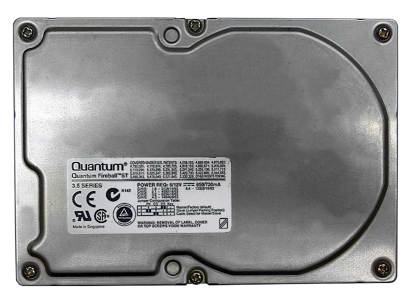 6.4S Quantum Fireball ST 6.4GB 5400RPM Ultra SCSI 50-Pin 128KB Cache 3.5-inch Internal Hard Drive
