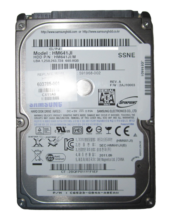 603785-001 HP 640GB 5400RPM SATA 3Gbps 2.5-inch Internal Hard Drive
