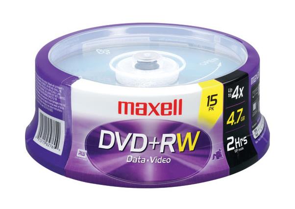 634046-C3 Maxell 4.7GB 4x DVD+RW Optical Media (15-Pack)