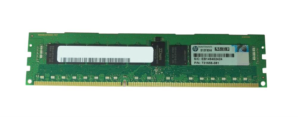 731656-081 HP 8GB PC3-12800 DDR3-1600MHz ECC Registered CL11 240-Pin DIMM 1.35V Low Voltage Single Rank Memory Module