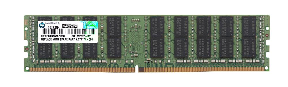 752372-081 HP 32GB PC4-17000 DDR4-2133MHz ECC Registered CL15 288-Pin Load Reduced DIMM 1.2V Quad Rank Memory Module