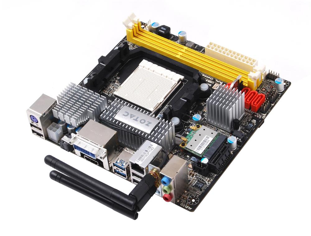 880GITX-A-E Zotac Socket AM3 AMD 880G + SB850 Chipset AMD Phenom II/ AMD Athlon II/ AMD Sempron Processors Support DDR3 2x DIMM 4x SATA 6.0Gb/s Mini-ITX Motherboard (Refurbished)