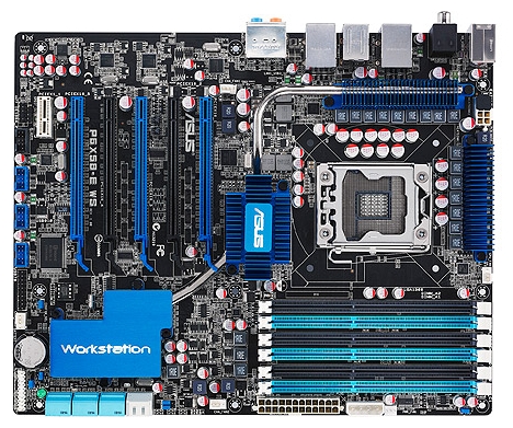 90-MSVDJ0-G0EAY00Z ASUS P6X58-E WS Socket LGA 1366 Intel X58/IHC10R Chipset Xeon W5500/3600/3500 Series/ X5600/5500 Series/ E5600/5500 Series/ L5600/5500 Series Core i7 Processor Extreme Edition/ Core i7 Processors Support DDR3 6x DIMM 6x SATA 3.0Gb/s ATX Motherboard (Refurbished)