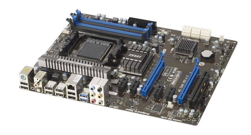 990XA-GD55 MSI Socket AM3+ AMD 990X/ SB950 Chipset AMD FX/ AMD Phenom II X6/ Phenom II X4/ Phenom II X3/ AMD Athlon II X4/ Athlon II X3/ Athlon II X2/ AMD Sempron Processors Support DDR3 4x DIM 6x SATA 6.0Gb/s ATX Motherboard (Refurbished)