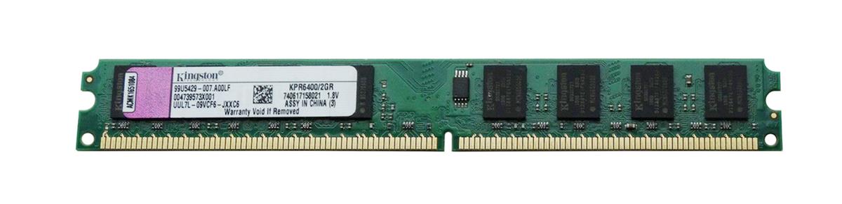 99U5429-007.A00LF Kingston 2GB PC2-6400 DDR2-800MHz non-ECC Unbuffered CL6 240-Pin DIMM Memory Module