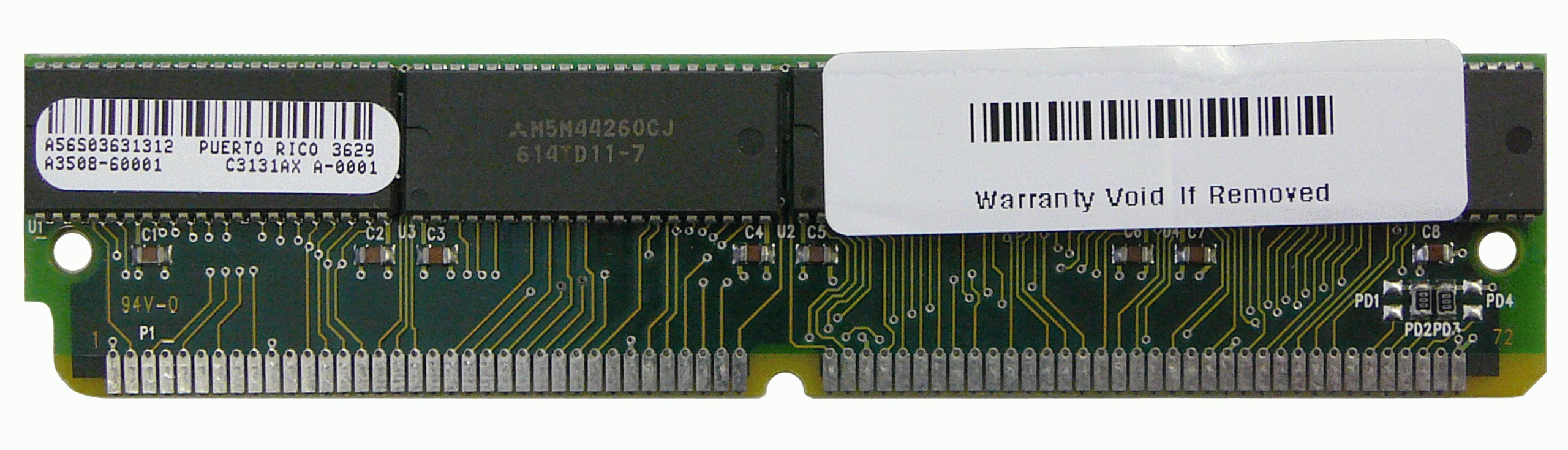 A3508-60001 HP 2MB 70ns 72-Pin non-ECC Unbuffered 36-Bit Parity SIMM Memory Module for HP LaserJet 4+/4M+/5/4P/5P/6P/4V/3SI/5SI Series Printers
