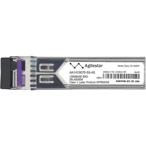 AA1419070-E6-AS Agilestar 1Gbps 1000Base-BX-D Single-mode Fiber 10km 1490nmTX/1310nmRX LC Connector SFP (mini-GBIC) Transceiver Module for Nortel Compatible