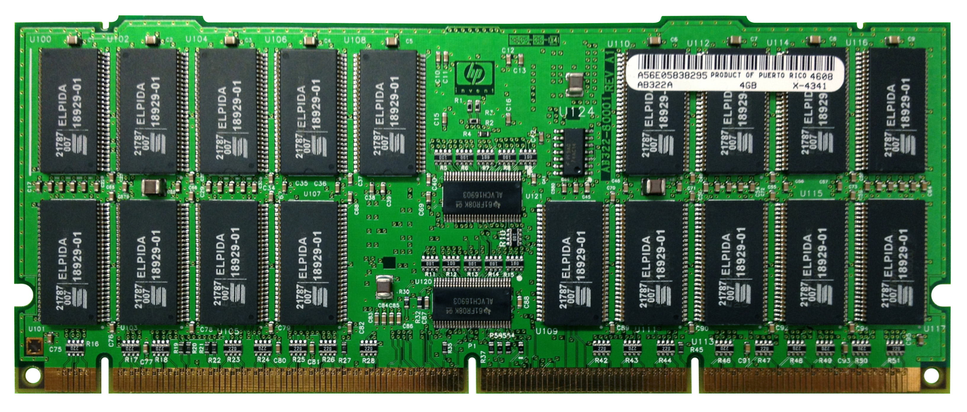 AB322-60001 HP 4GB PC133 133MHz ECC Registered High-Density 278-Pin SyncDRAM DIMM Memory Module for rp8420/rp7410/rx7620 Server