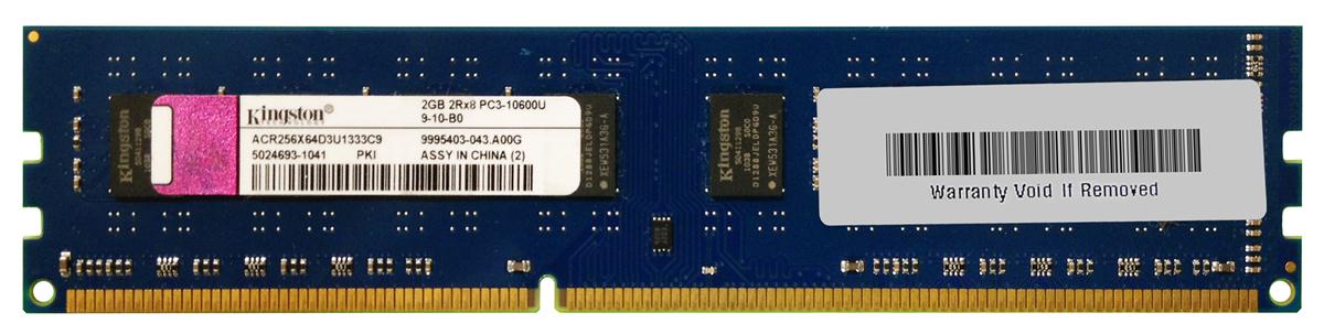 ACR256X64D3U1333C9 Kingston 2GB PC3-10600 DDR3-1333MHz non-ECC Unbuffered CL9 240-Pin DIMM Dual Rank Memory Module