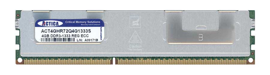 ACT4GHR72Q4G1333S ACTICA 4GB PC3-10600 DDR3-1333MHz ECC Registered CL9 240-Pin DIMM Dual Rank Memory Module