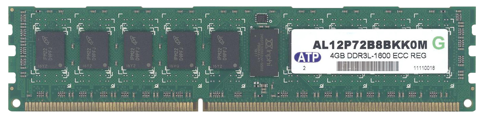 AL12P72B8BKK0M ATP 4GB PC3-12800 DDR3-1600MHz ECC Registered CL11 240-Pin DIMM 1.35V Low Voltage Dual Rank Memory Module