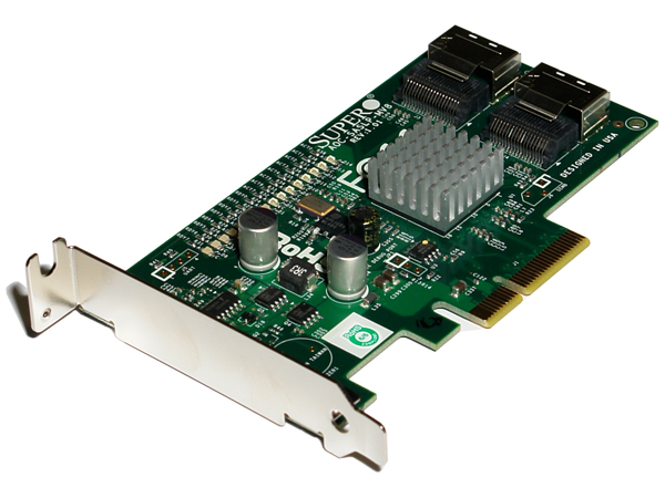 AOC-SASLP-MV8 Supermicro 8-Port SAS/SATA PCI-E x4 Low-Profile Card