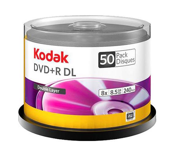 BMKKDRW8P50 Kodak DVD Recordable Media DVD-R Dl 8x 8.50GB Spindle 120mm