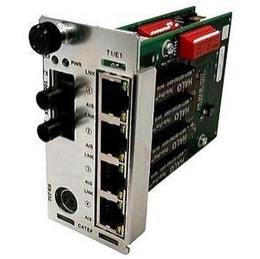 C4TEF1014-110 Transition 10/100Base-TX to 100Base-FX 1310 NM Single-Mode Duplex Fiber-Optic 20 Kilometers/12.4 Miles for Multiplexor Point System Slide-In-Module Media Converter