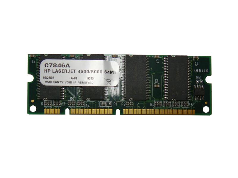 C7846A HP 64MB PC100 100MHz non-ECC Unbuffered CL2 100-Pin DIMM Memory Module for LaserJet 4000 / 5000 / 8000/8100 Series Printers