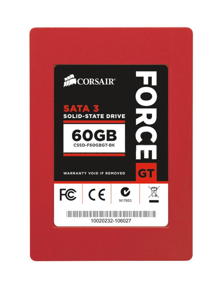 CSSD-F60GBGT-BK Corsair Force GT Series 60GB MLC SATA 6Gbps 2.5-inch Internal Solid State Drive (SSD)