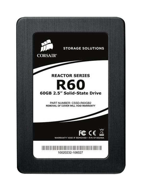 CSSD-R60GB2-BRKT Corsair Reactor R60 Series 60GB MLC SATA 3Gbps / USB 2.0 2.5-inch Internal Solid State Drive (SSD)