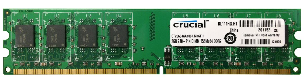 M4L-PC21066D2N7-2G M4L Certified 2GB 1066MHz DDR2 PC2-8500 Non-ECC CL7 240-Pin Dual Rank x8 DIMM