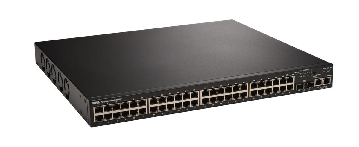 D3548P Dell PowerConnect 3548P 48-Ports x 10/100 + 2x shared SFP + 2x 10/100/1000 Fast Ethernet Poe Switch (Refurbished)