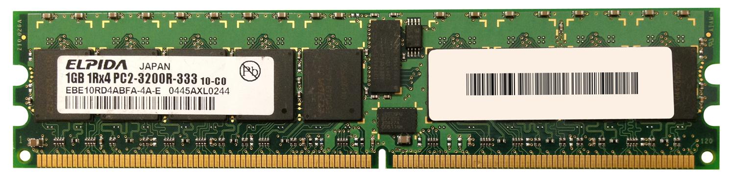 EBE10RD4ABFA-4A-E Elpida 1GB PC2-3200 DDR2-400Mhz ECC Registered CL3 240-Pin DIMM Single Rank Memory Module
