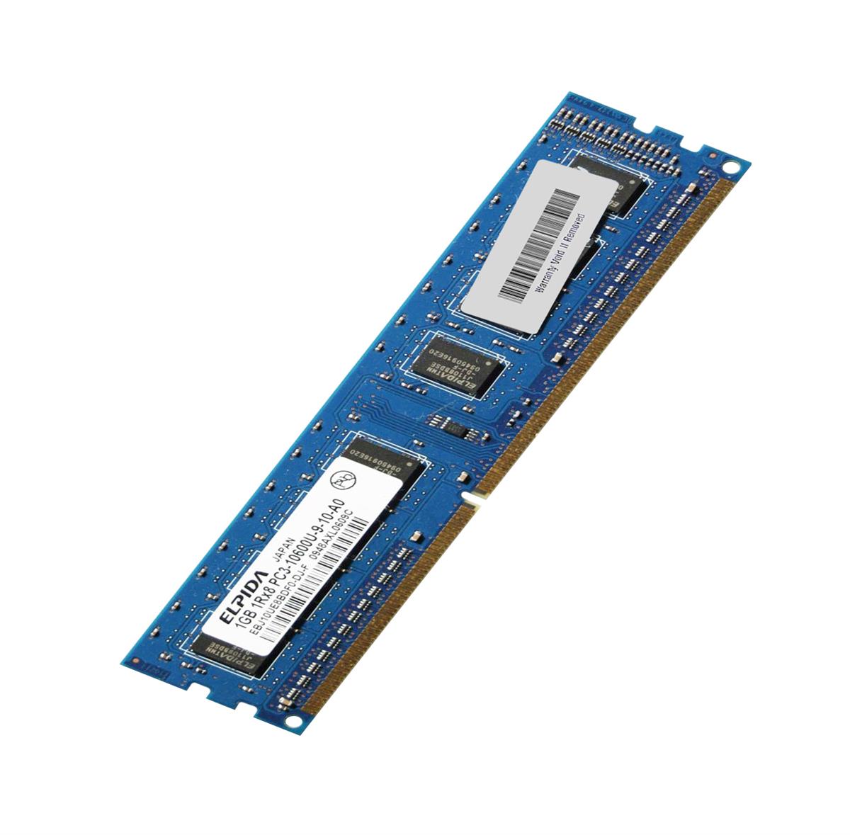 EBJ10UE8BDF0-DJ-F Elpida 1GB PC3-10600 DDR3-1333MHz non-ECC Unbuffered CL9 240-Pin DIMM Single Rank Memory Module