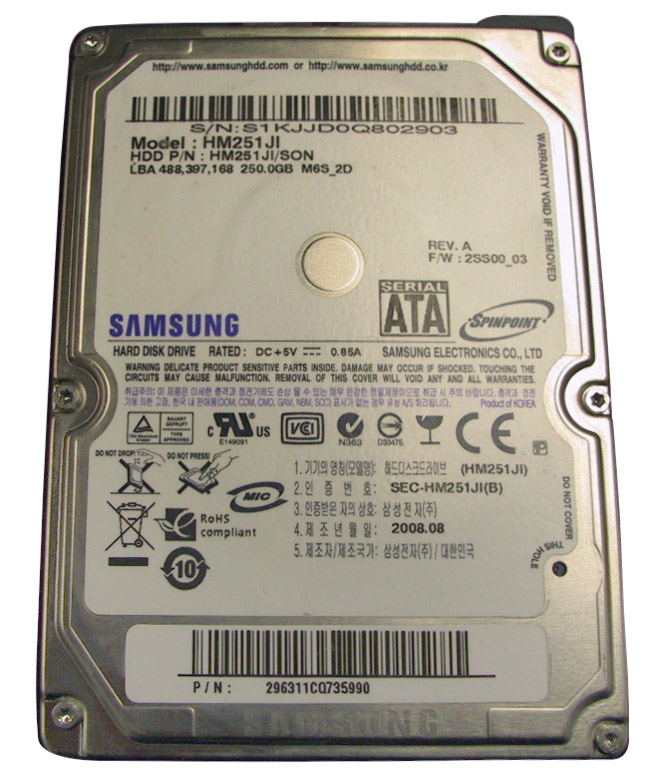 HM251JI Samsung Spinpoint M6 250GB 5400RPM SATA 1.5Gbps 8MB Cache 2.5-inch Internal Hard Drive