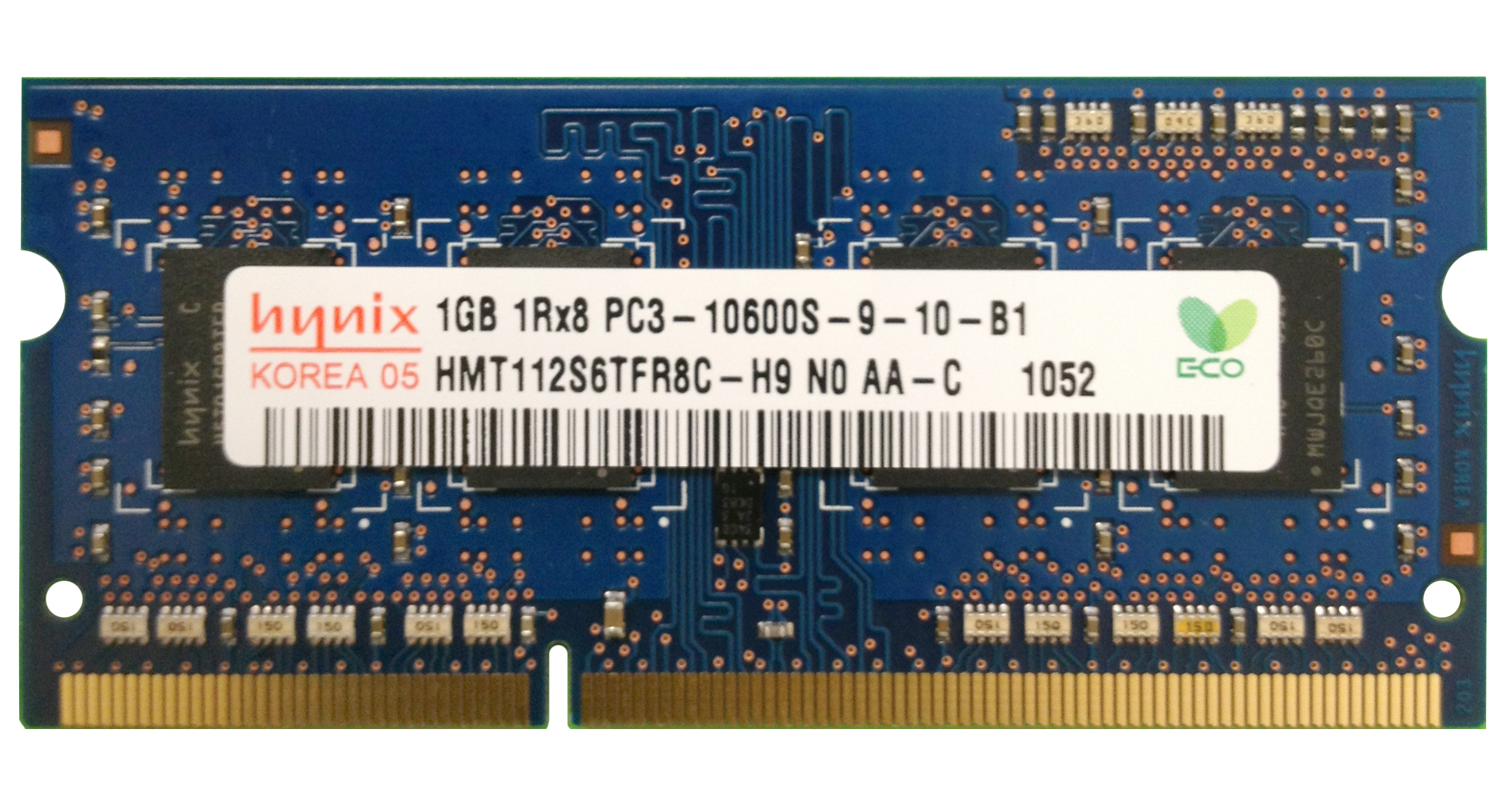 M4L-PC31333D3S9-1G M4L Certified 1GB 1333MHz DDR3PC3-10600 Non-ECC CL9 204-Pin Single Rank x8 SoDimm