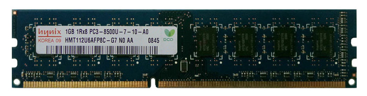 HMT112U6AFP8C-G7 Hynix 1GB PC3-8500 DDR3-1066MHz non-ECC Unbuffered CL7 240-Pin DIMM Single Rank Memory Module